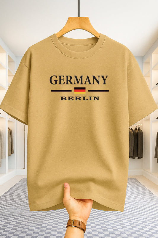 Drop Shoulder T-shirt - Germany - Beige