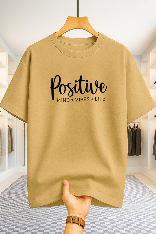 Drop Shoulder T-shirt - Positive - Beige