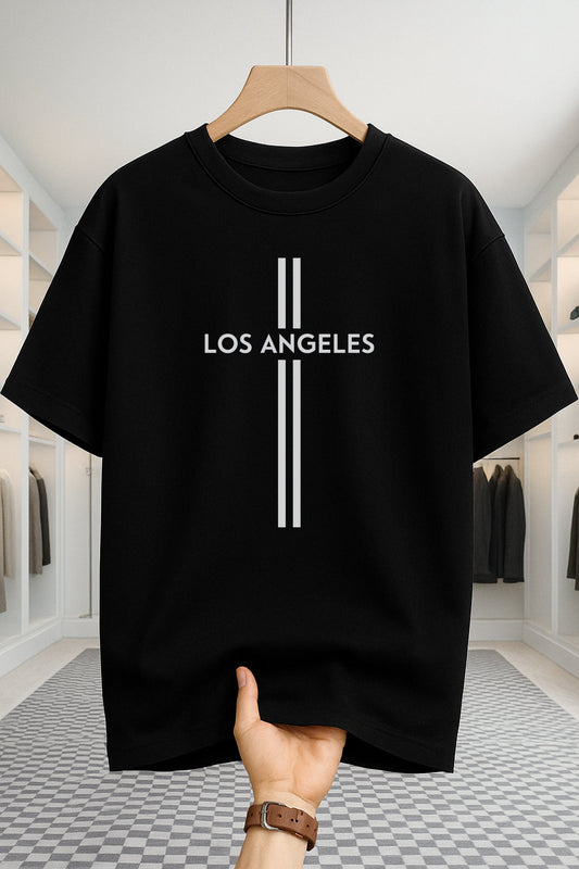 Drop Shoulder T-shirt - Los Angeles - Black