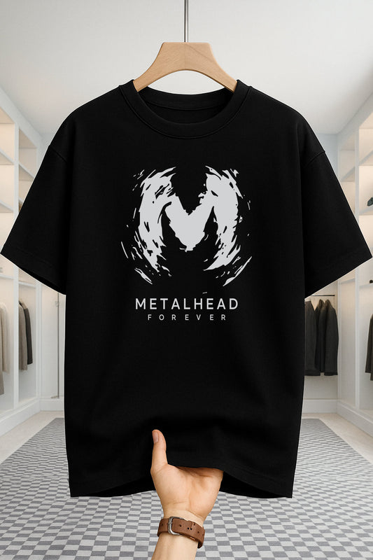 Drop Shoulder T-shirt - Metalhead - Black