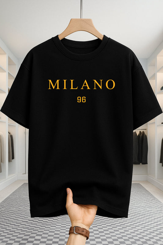 Drop Shoulder T-shirt - Milano 96 - Black