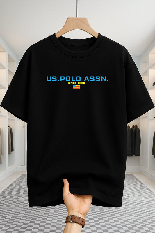 Drop Shoulder T-shirt - US Polo - Black