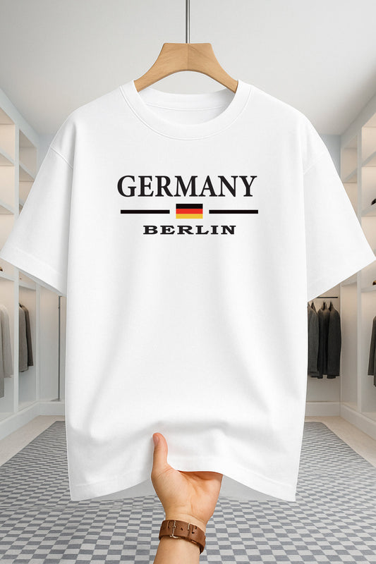 Drop Shoulder T-shirt - Germany - White