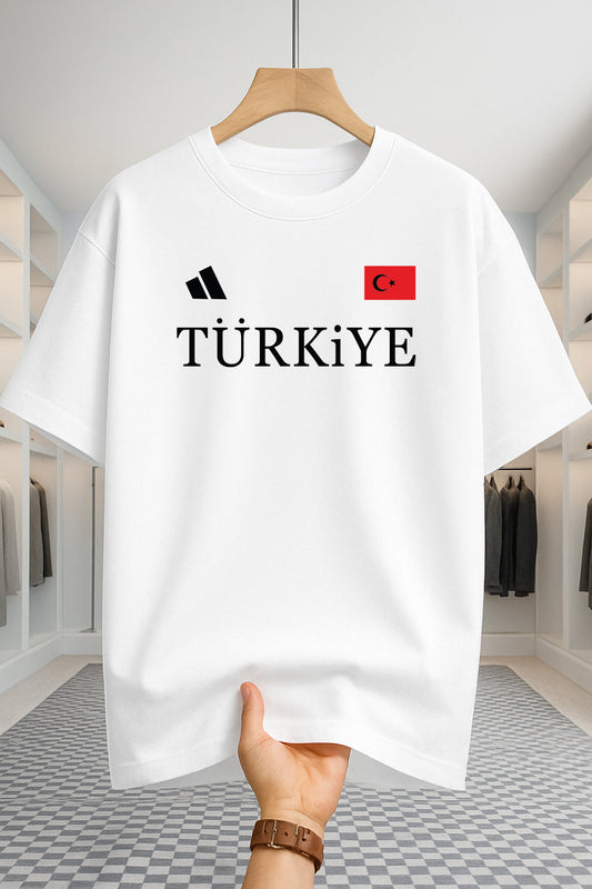 Drop Shoulder T-shirt - Turkiye - White