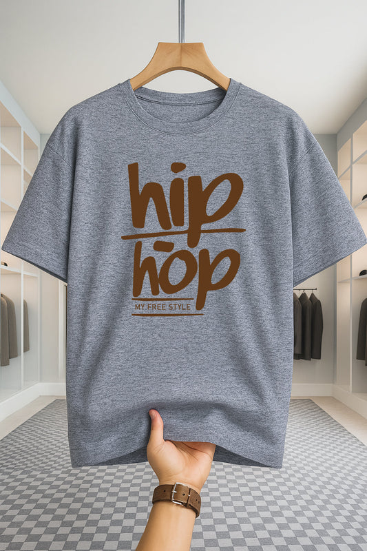Drop Shoulder T-shirt - HipHop - Ash